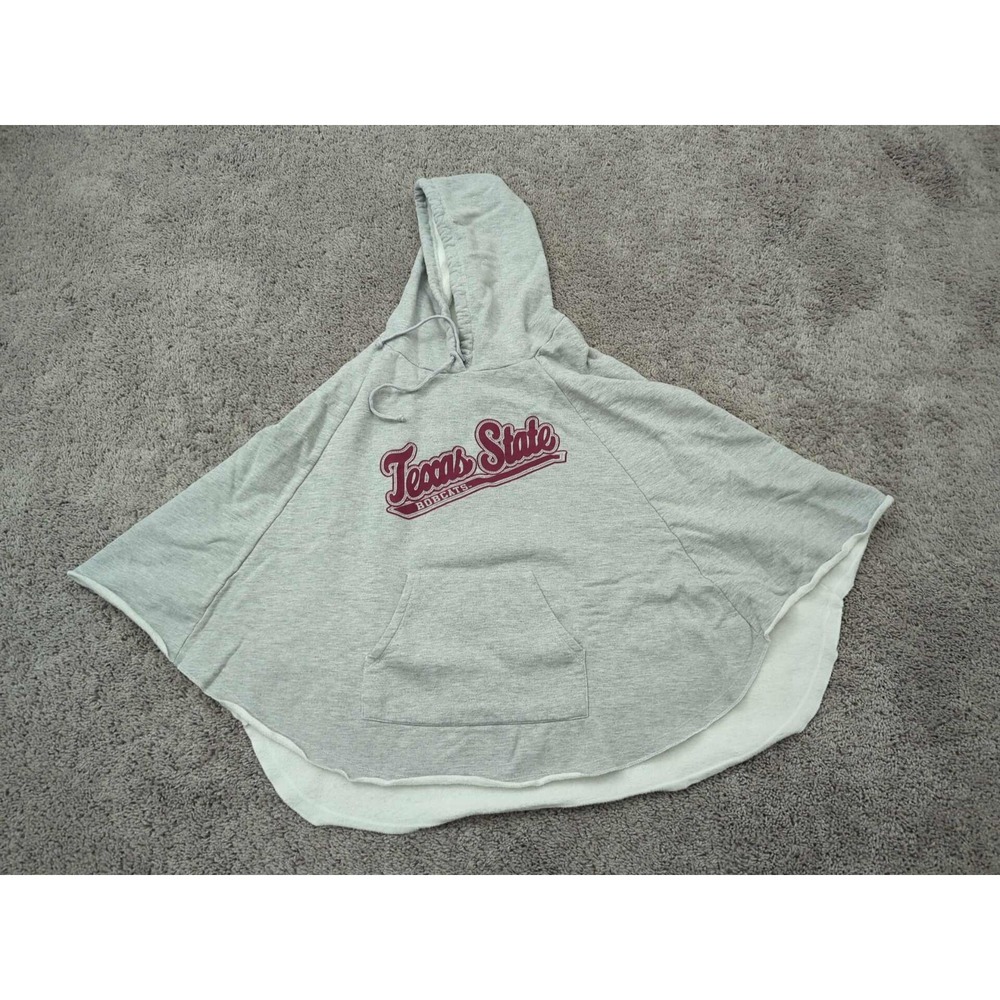Texas State Bobcats Poncho Hooded Womens One Size NCAA MV Sport Gray